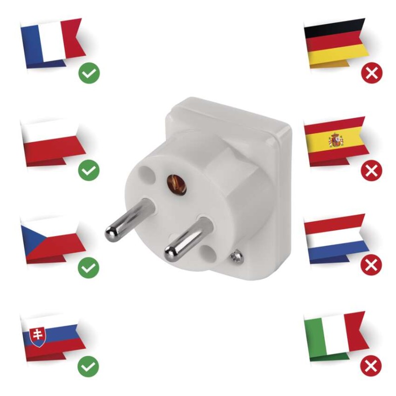 Vidlice úhlová pro prodlužovací kabel, bílá