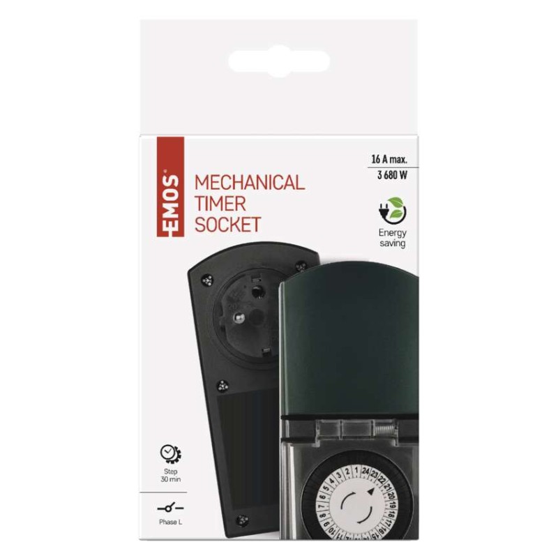 Časovač – mechanická spínací zásuvka venkovní IP44