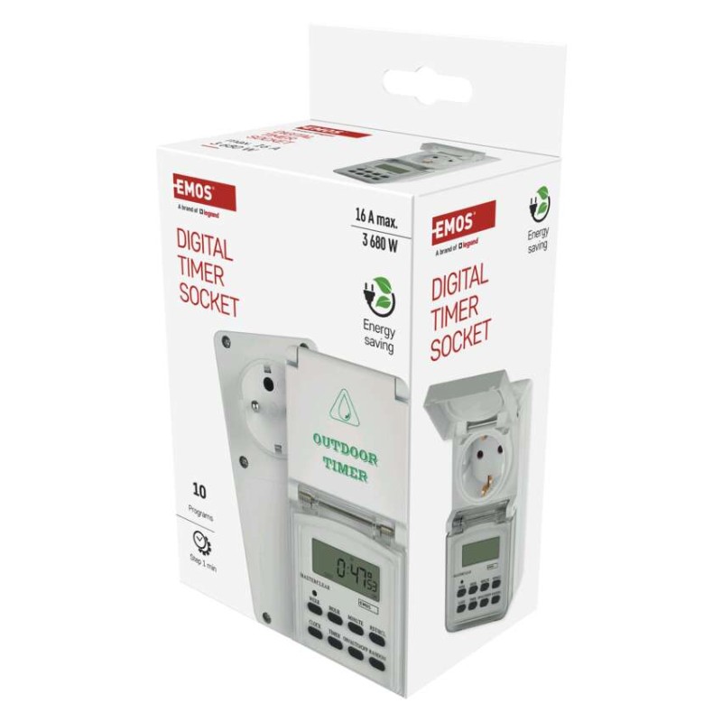 Digitālais kontaktligzdas taimeris Āra IP44