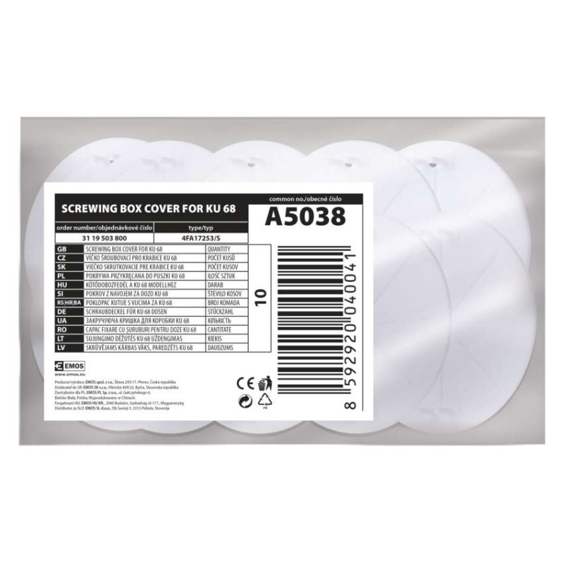 Víčko V68 PRO KU 68L/1 šroubovací