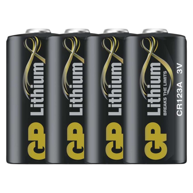 Lithiová baterie GP CR123A, 3 + 1 ks