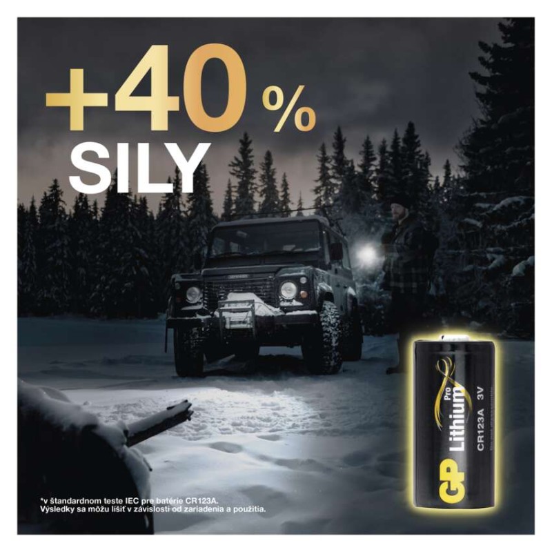 4 ks - Líthiová batéria GP CR123A