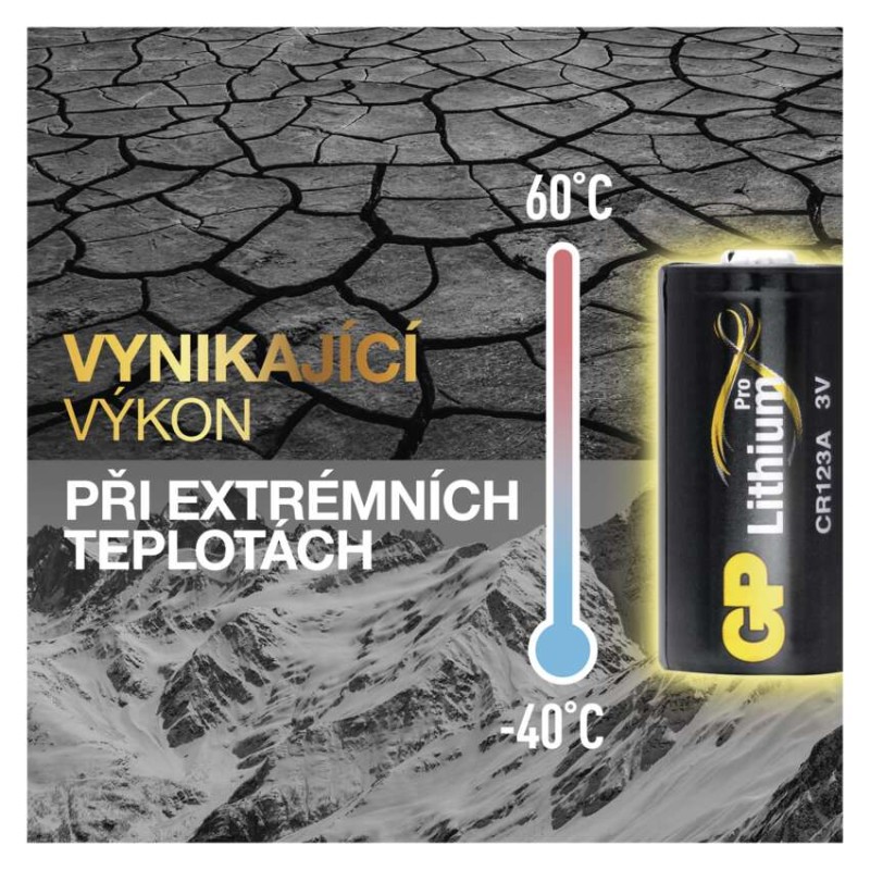Lithiová baterie GP CR123A, 3 + 1 ks