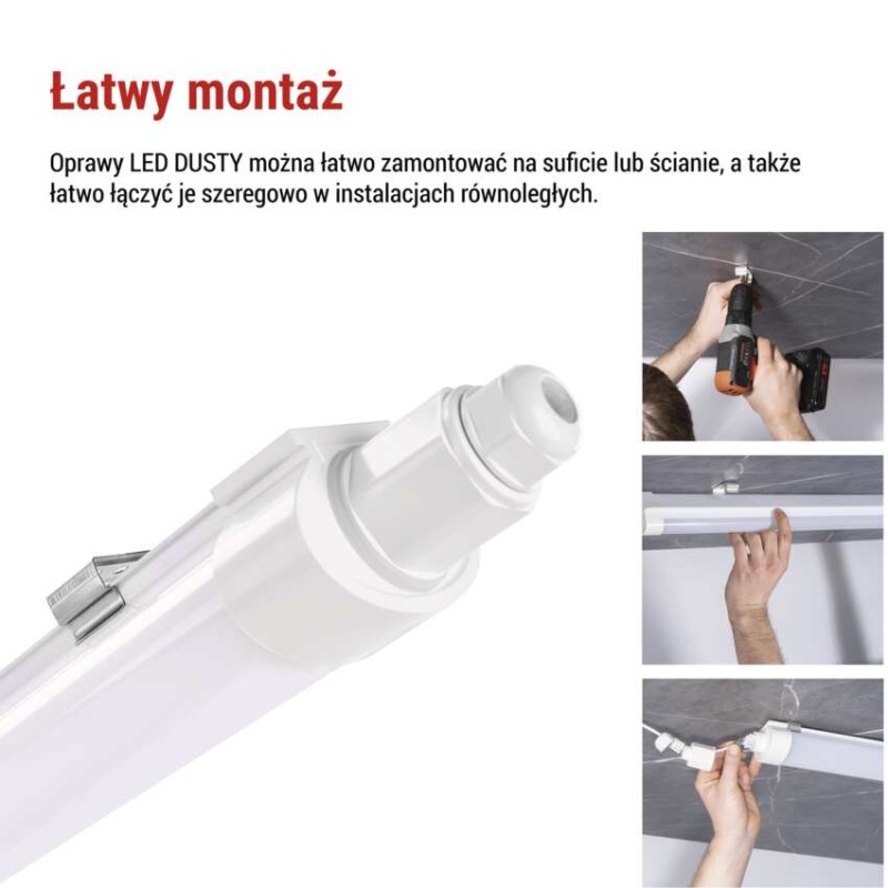 Oprawa natynkowa LED DUSTY, naścienna, 36W, NW, IP65