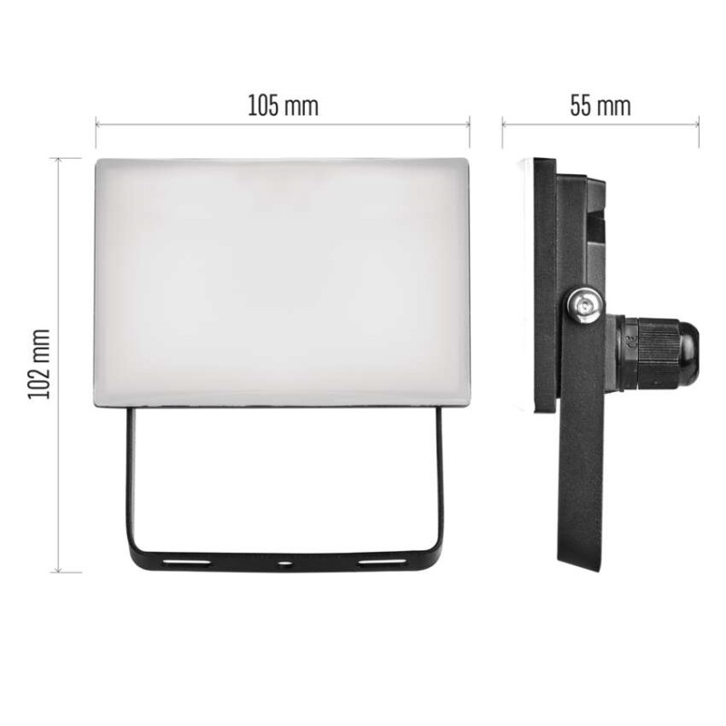 LED reflektor TAMBO, 10 W, 1000 lm, IP65, čierny