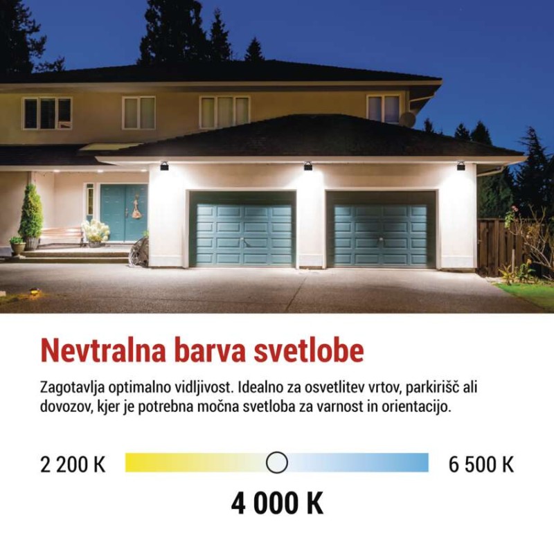 LED reflektor TAMBO, 50 W, 5000 lm, IP65, črna