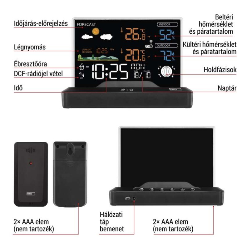 EMOS Meteorológiai állomás E8620