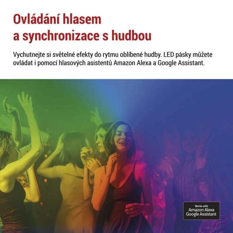 GoSmart ohebný LED pásek NEON bílý, 3 m, 23 W, RGBIC stmívatelný, WiFi