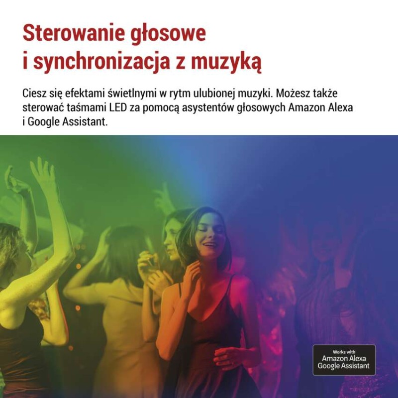 GoSmart Elastyczna taśma LED NEON biała, 3 m, 23 W, RGBIC ściemnialna, WiFi