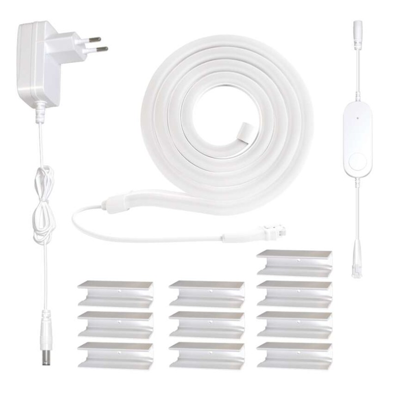 GoSmart Elastyczna taśma LED NEON biała, 3 m, 23 W, RGBIC ściemnialna, WiFi