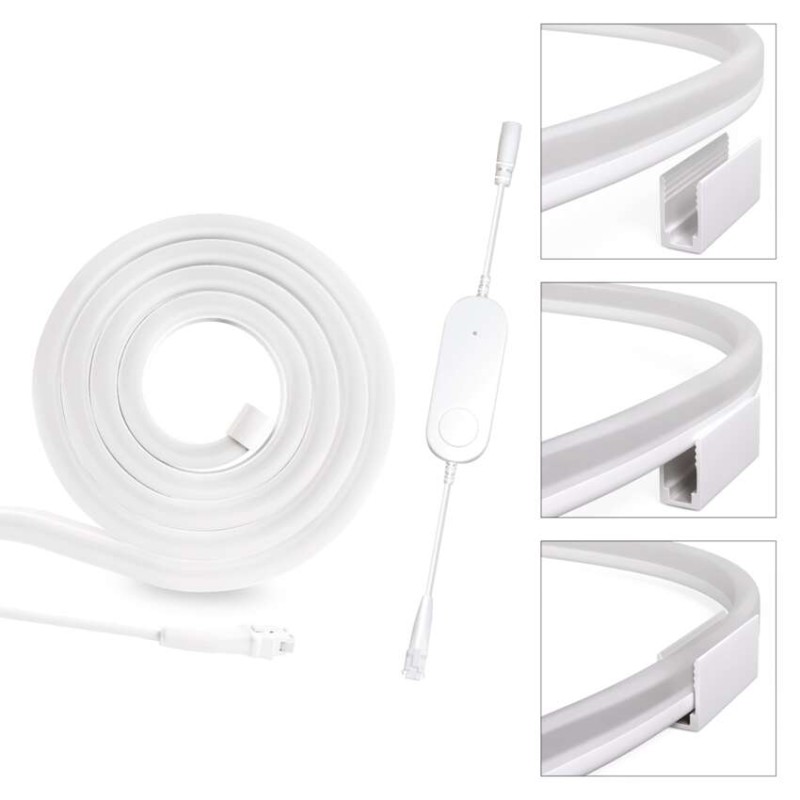 GoSmart Elastyczna taśma LED NEON biała, 3 m, 23 W, RGBIC ściemnialna, WiFi
