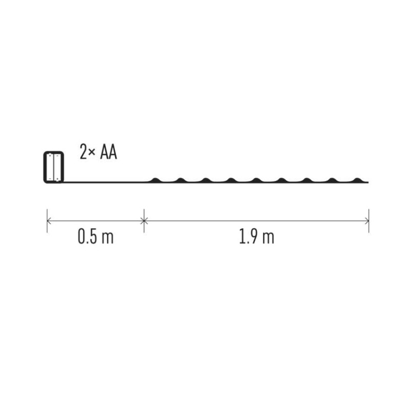 20 LED razsvetljava - NANO, 2x AA, 1,9 m, multicolor