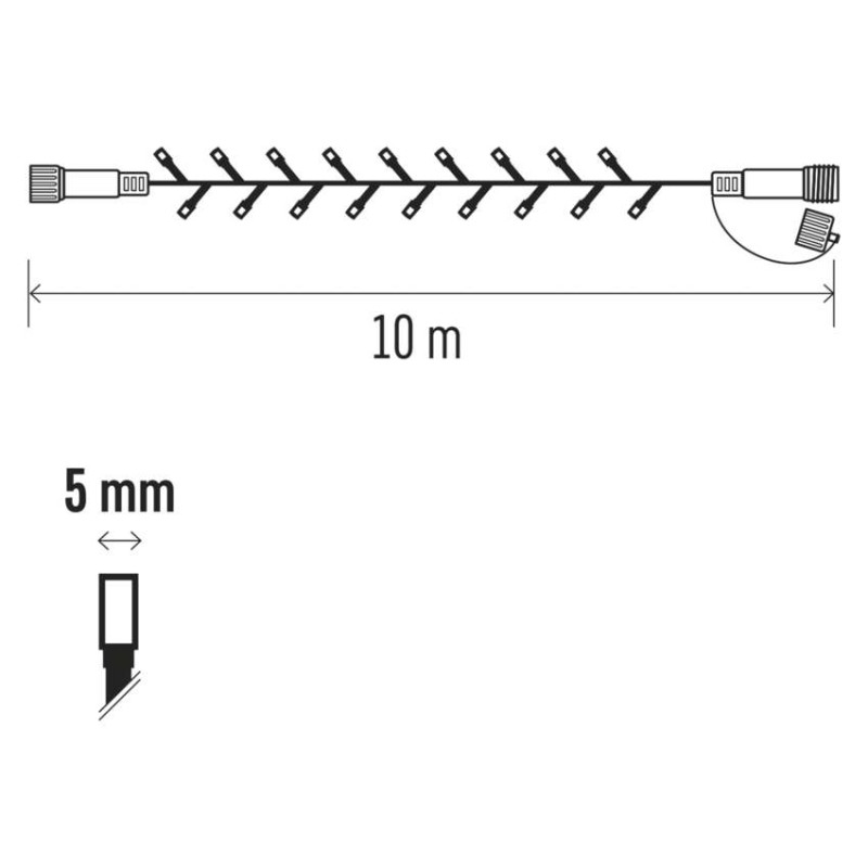Spojovací Standard LED vánoční řetěz, 10m, fialová