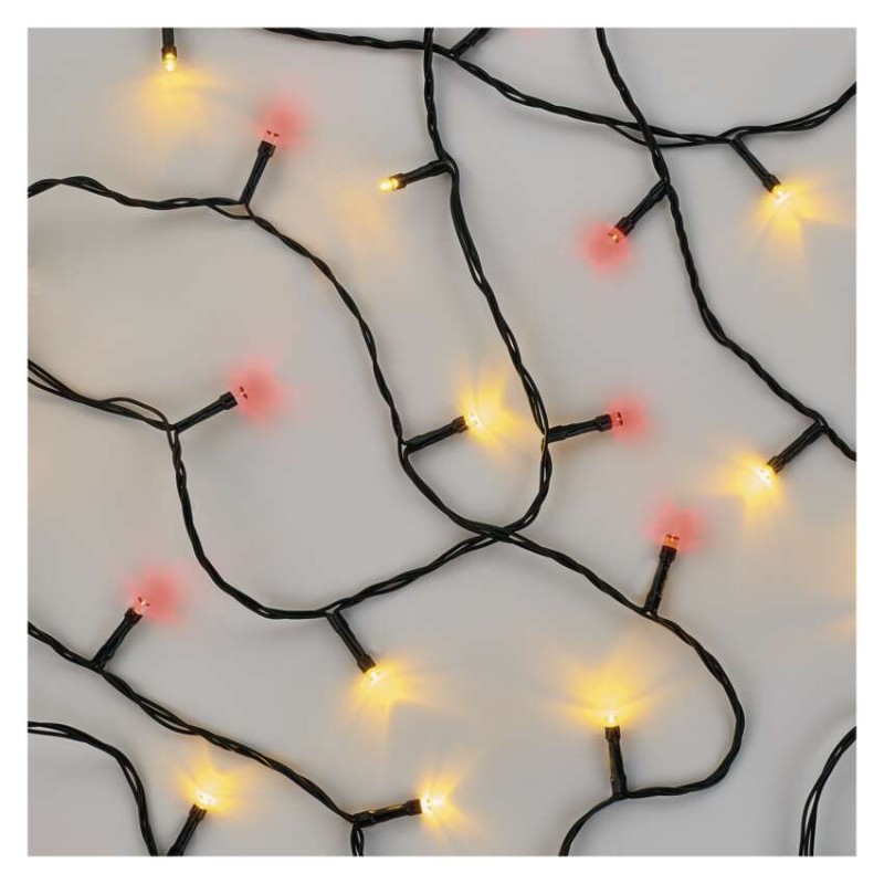Lampki choinkowe Classic 120 LED świetliki 12m vintage + czerwone miga, IP44