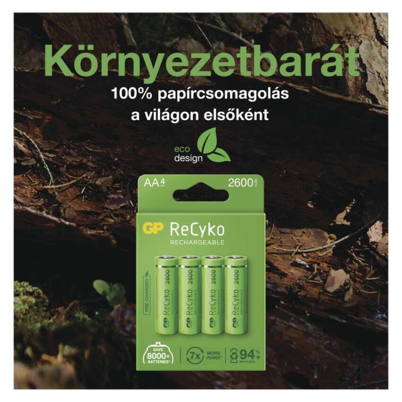GP ReCyko NiMH Akkumulátor HR03 (AAA) 1000mAh 2db