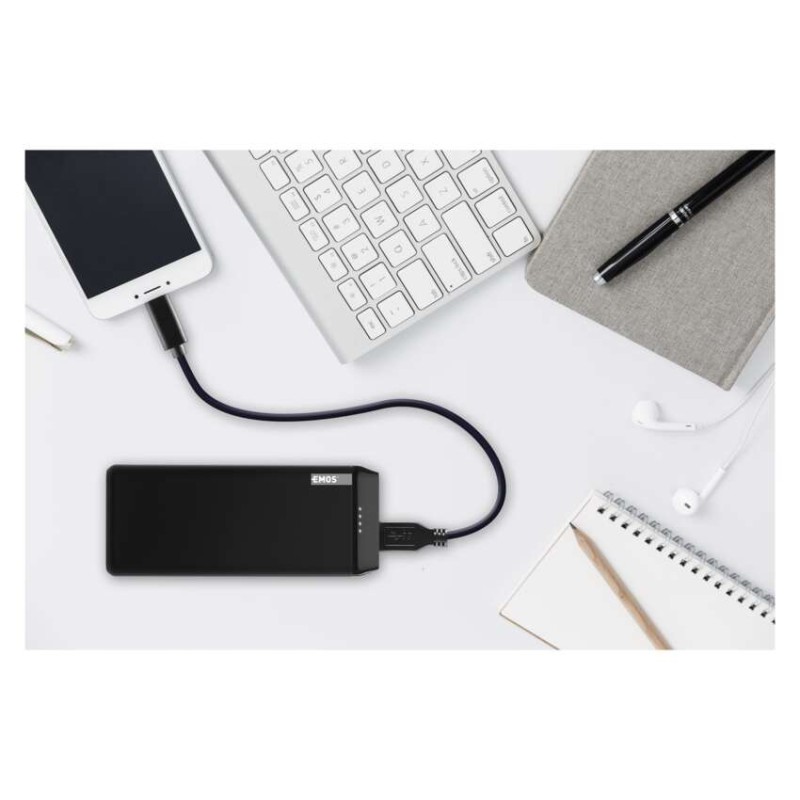 Powerbanka EMOS Alpha 20, 20000 mAh, černá + kabel USB-C