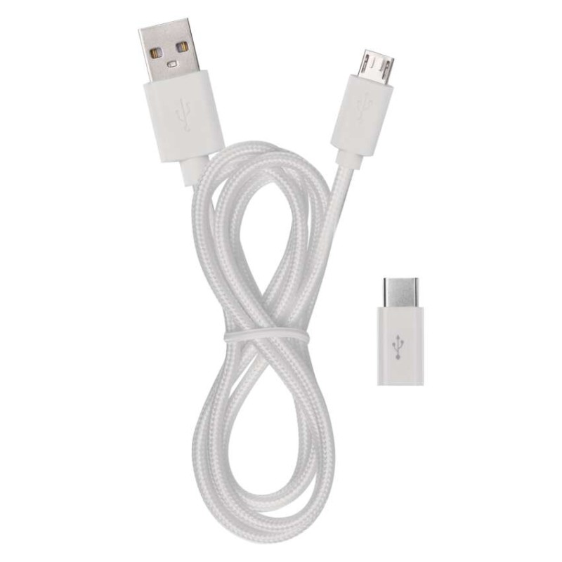 Duálny USB adaptér do siete+micro USB kabel + USB-C redukcia