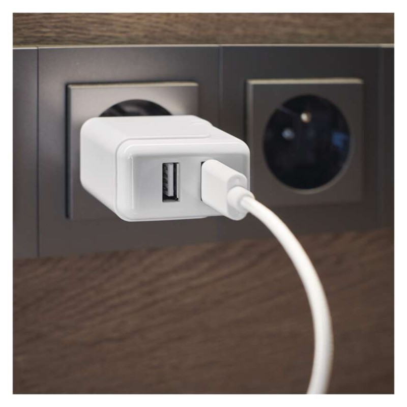 Duálny USB adaptér do siete+micro USB kabel + USB-C redukcia