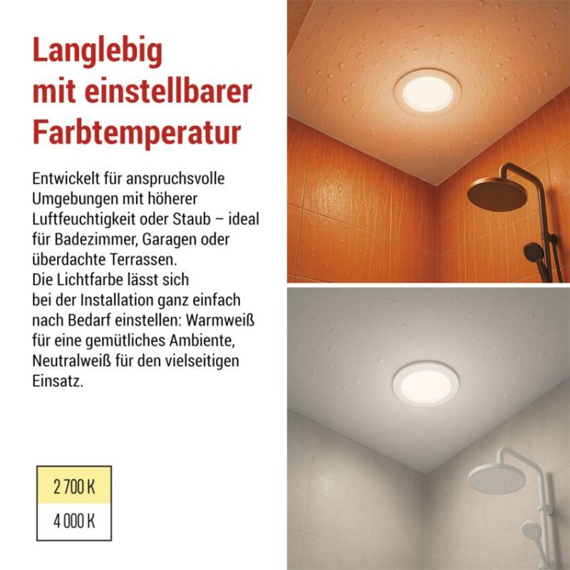 LED-Deckenspot LORI 4,5W 345LM IP65 CCT weiss