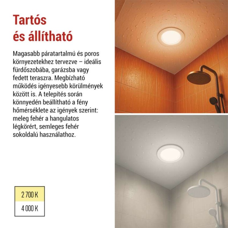 LED reflektor LORI fehér, kerek, 4,5W CCT