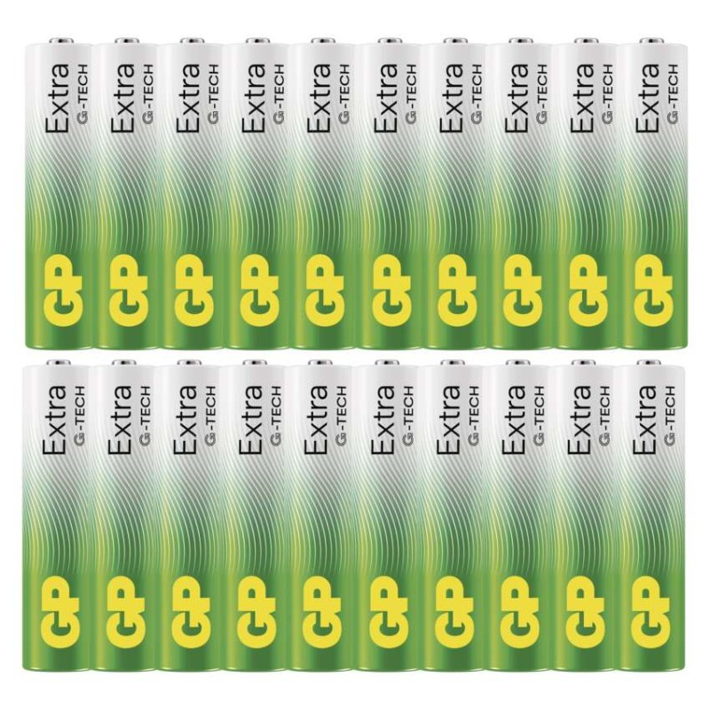Alkalická baterie GP Extra AAA (LR03), 20 ks