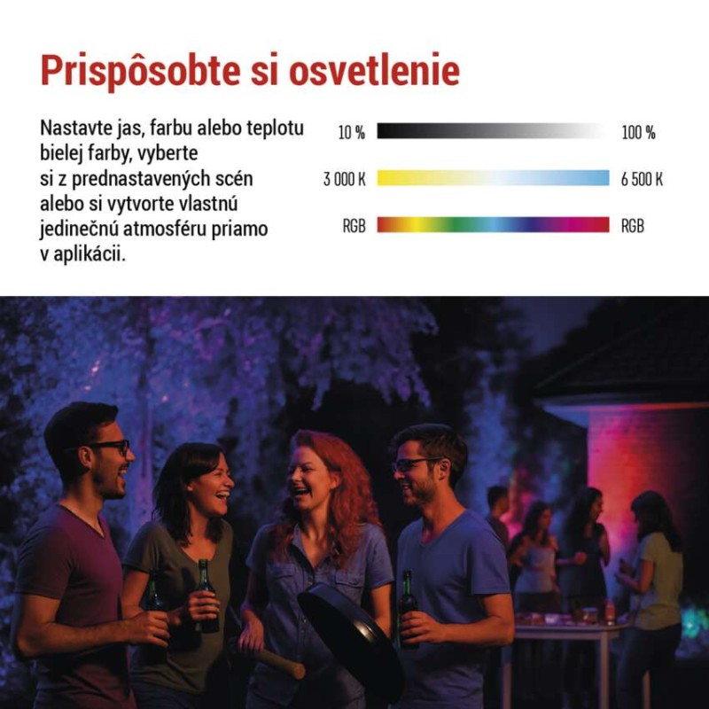 GOSMART LED reflektor 50W, 4300 lm, RGB+CCT, IP65