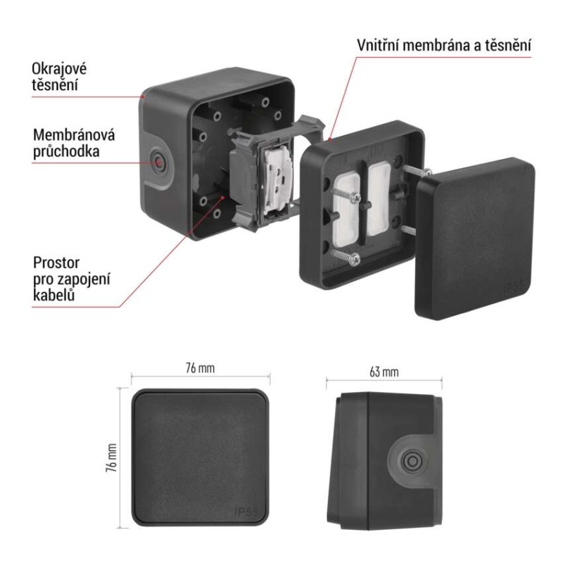 EMOS Cyklone ovládač tlačítkový 1/0, IP55