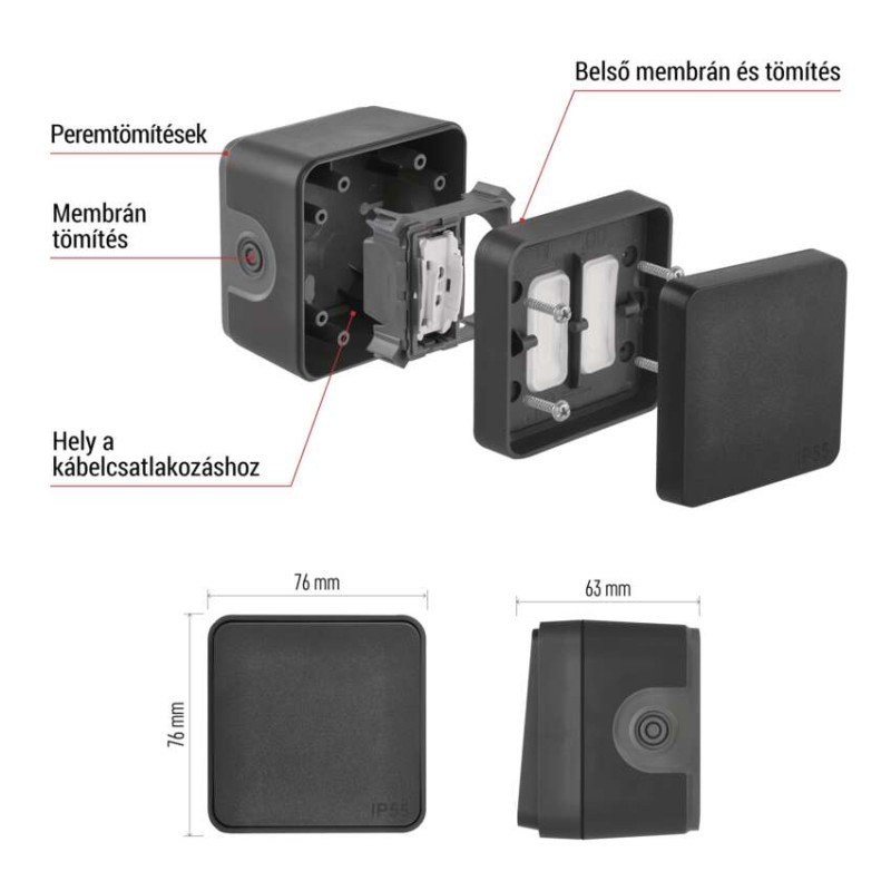 EMOS Cyklone csengő nyomógomb 1/0 IP55