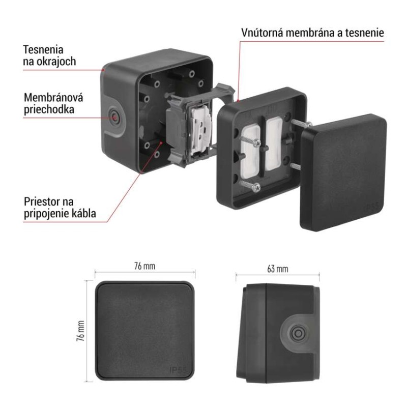 EMOS Cyklone ovládač tlačítkový 1/0 IP55