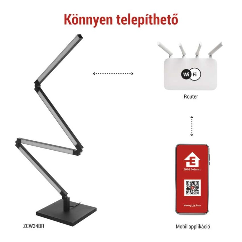 GoSmart LED állólámpa, fekete, 175 cm, meleg fehér / RGBIC WiFi