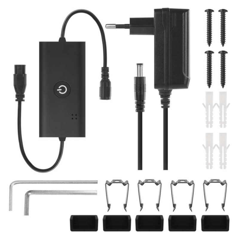 GoSmart LED állólámpa, fekete, 175 cm, meleg fehér / RGBIC WiFi