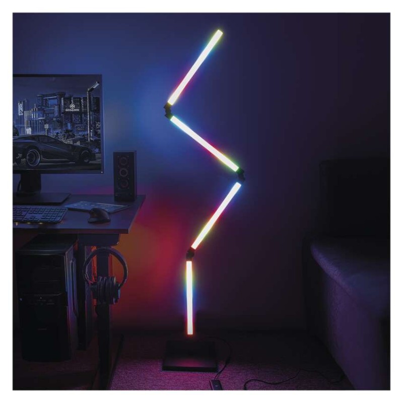 GoSmart LED állólámpa, fekete, 175 cm, meleg fehér / RGBIC WiFi