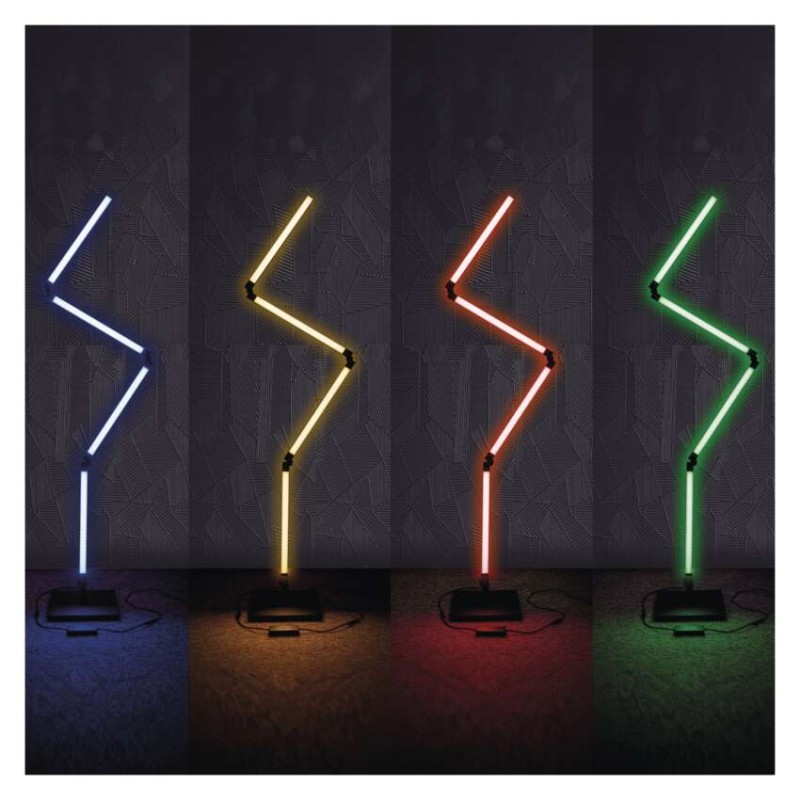 GoSmart LED állólámpa, fekete, 175 cm, meleg fehér / RGBIC WiFi