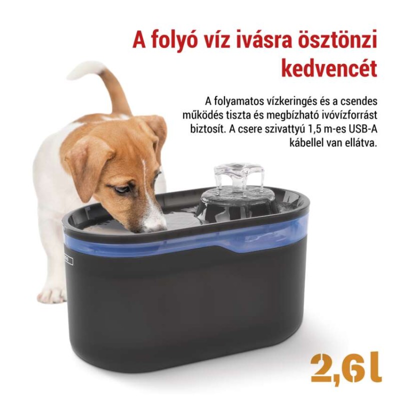 Tartalék vízszivattyú okos vízszökőkutakhoz, fekete