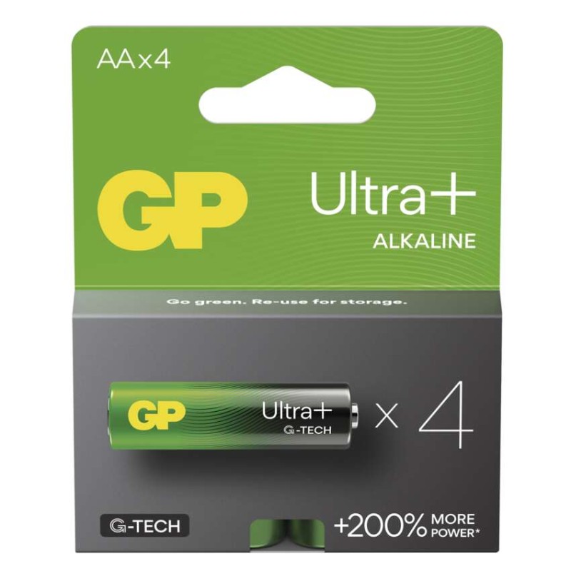 GP alkalická baterie Ultra Plus AA (LR6) 4PP