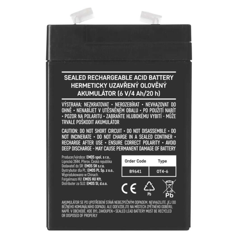 EMOS Ólom-savas akkumulátor (P2301, P2304, P2305, P2308)