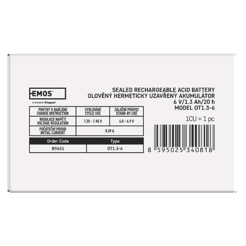 EMOS Ólomakkumulátor 6V 1.3Ah