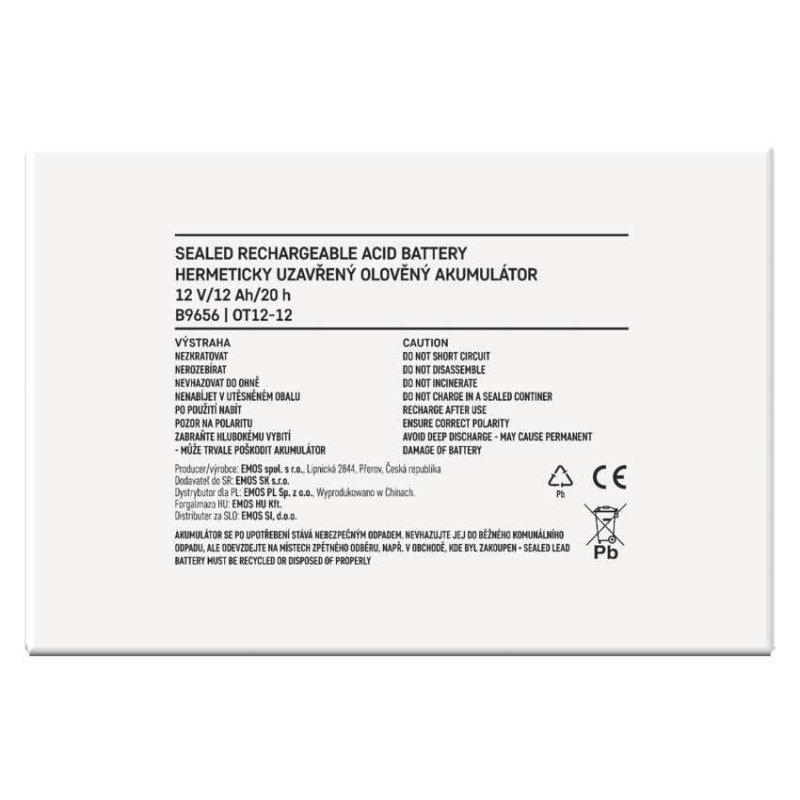 EMOS Ólomakkumulátor 12V 12Ah