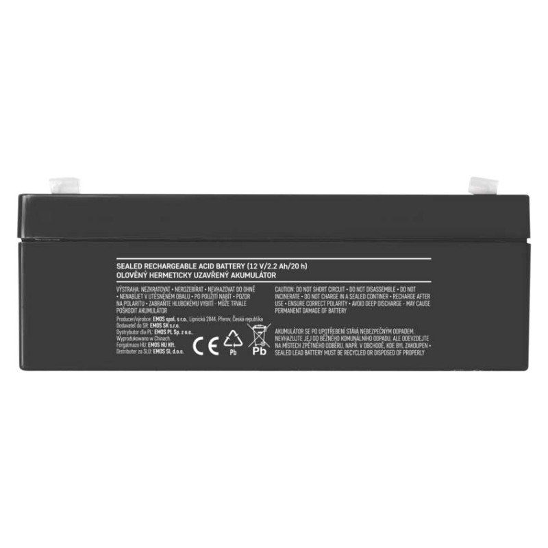 Bezúdržbový olovený akumulátor 12 V/2,2 Ah, faston 4,7 mm