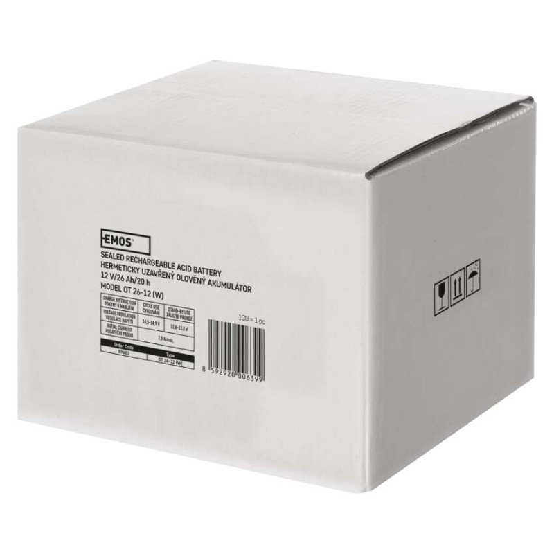 SLA (hermētisks svina un skābes elementu) akumulators, 12 V/26 Ah, L2
