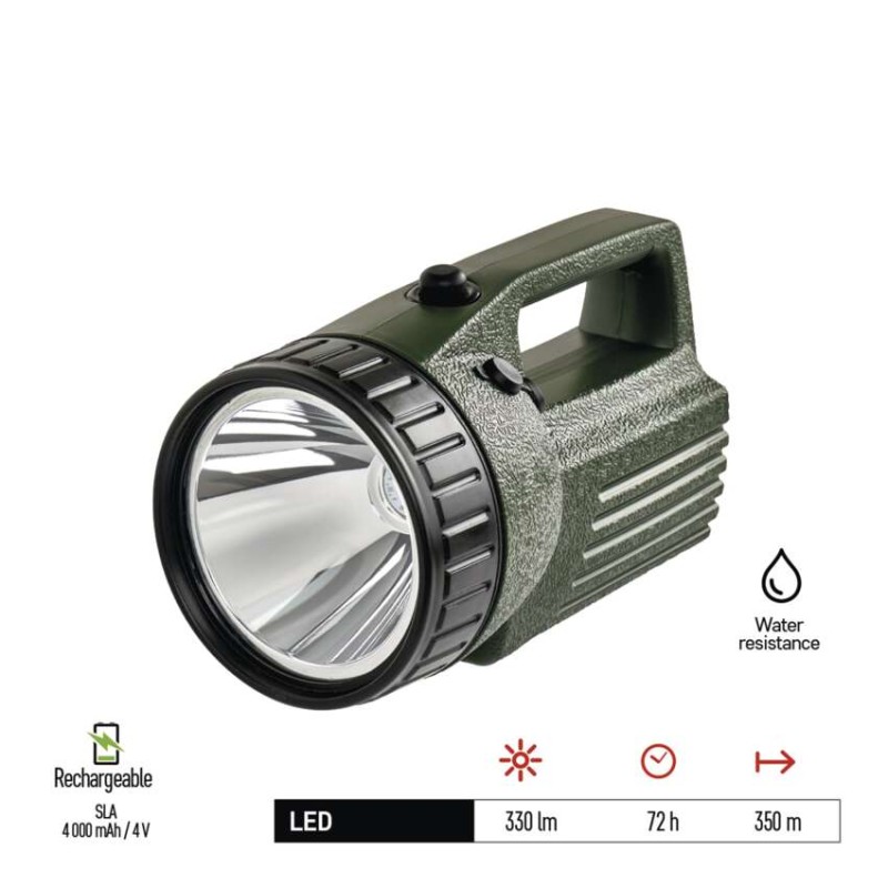 LED nabíjecí svítilna P2307, 330 lm, olov. aku 4000 mAh