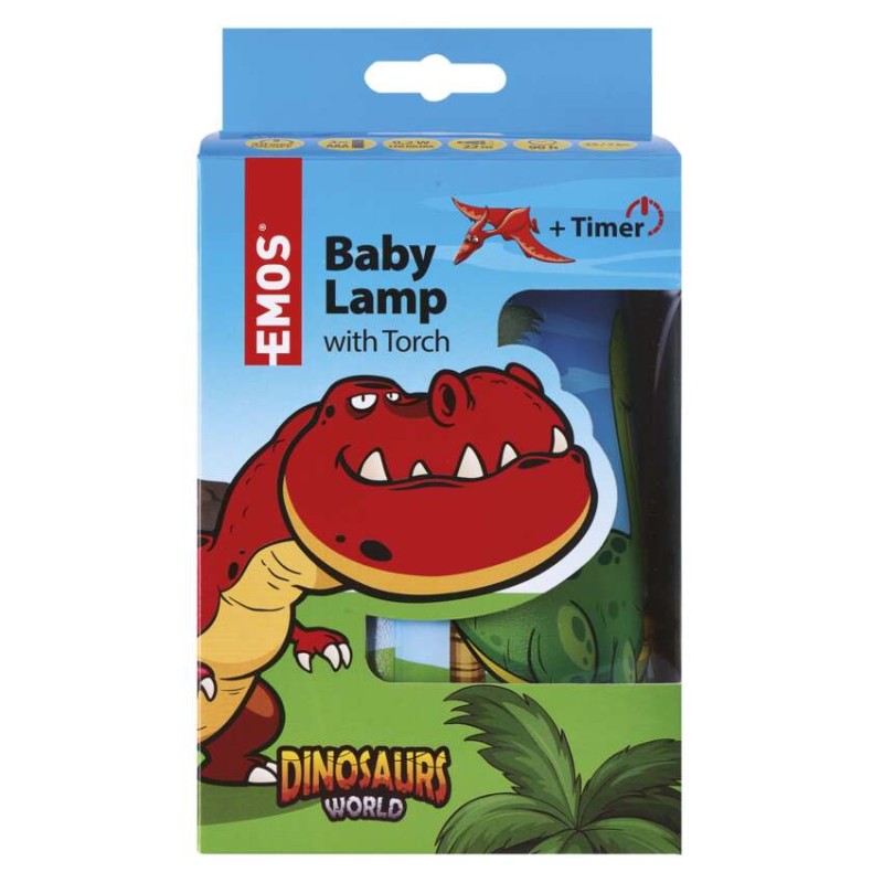 EMOS LED éjjeli lámpa gyerekeknek Dino, 3× AAA