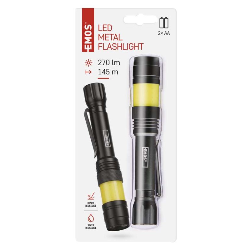 Latarka metalowa LED COB 360° 180 lm 2x AA