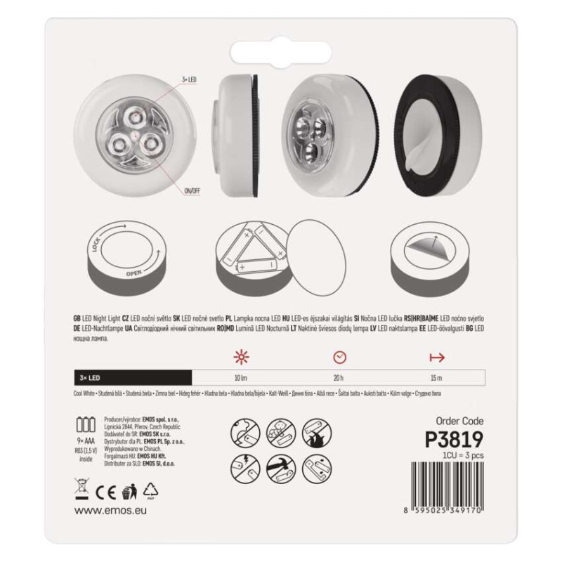 EMOS LED éjjeli fény 3 dióda