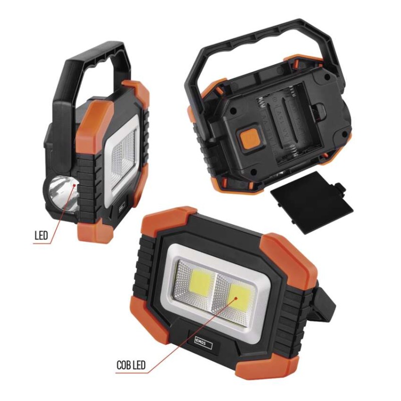 #LED WORKLIGHT 2×COB LED + LED 3×AA