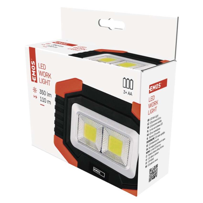 #LED WORKLIGHT 2×COB LED + LED 3×AA