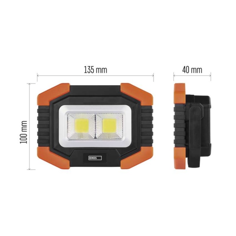 #LED WORKLIGHT 2×COB LED + LED 3×AA