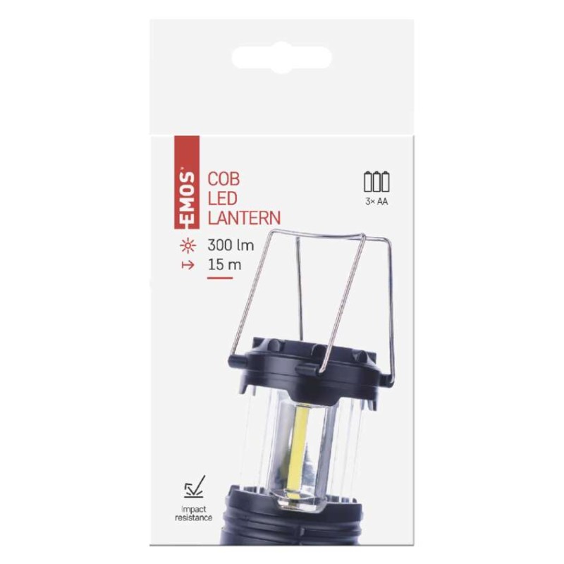 COB LED kempingové svietidlo P4006, 300 lm, 3× AA