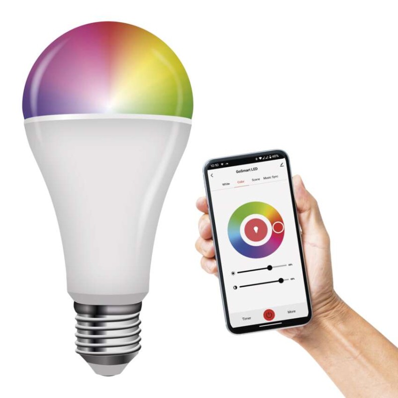 Zestaw GoSmart: 3x LED żarówka E27 / 14W / RGB / ściemnialna / WiFi