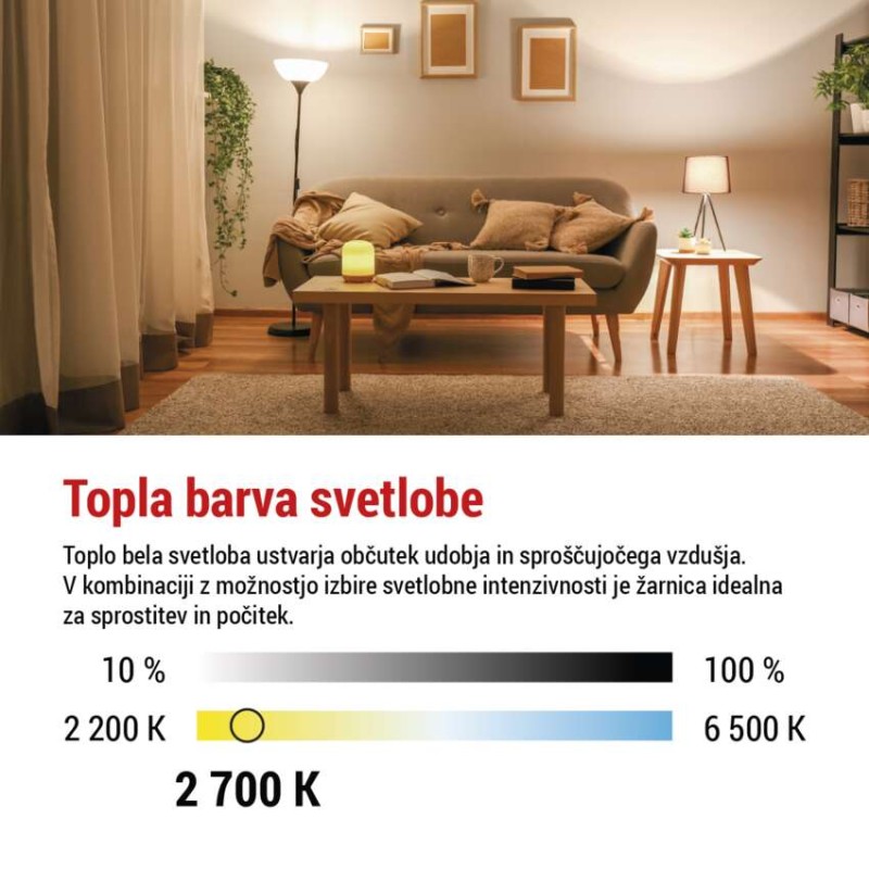 LED žarnica Filament A60 / E27 / 11W (100W) / 1521 lm / toplo bela / zatemnilna